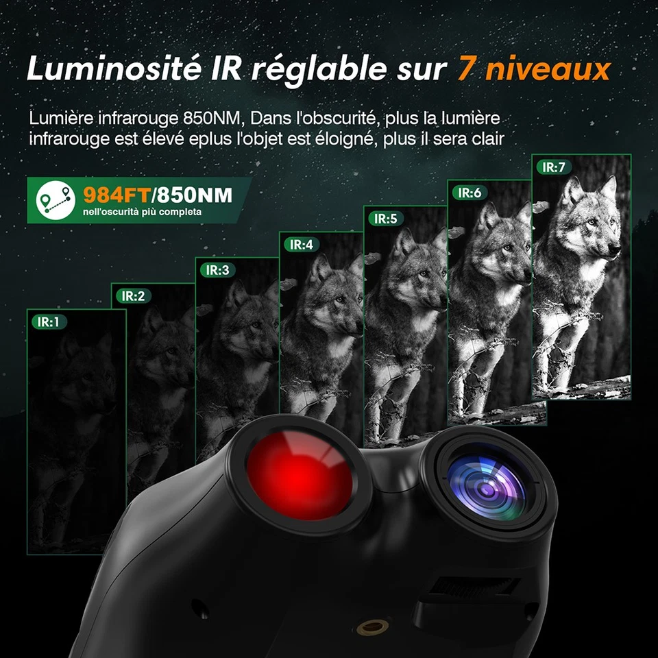 Rechargeable Night Vision Binoculars, Portable on Head Zoom 5x,300m at Night - Image 4 of 4