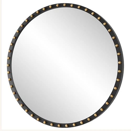 Uttermost 09949 Sele 50-3/8" Diameter Circular Flat Accent Mirror - Black - Picture 3 of 6