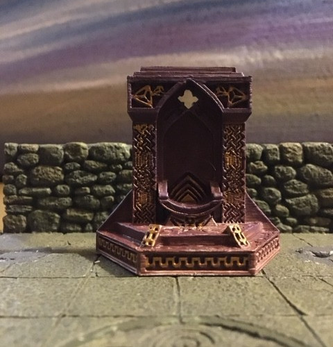 Dwarven Throne 28mm scenery 3D printed xpforge openforge Dwarf red stone gold