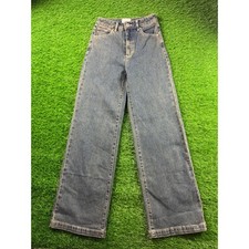 Abrand Womens High Wide Leg Jeans Blue Sz 25 AU7 A494 Stretch Vintage DenimFit W
