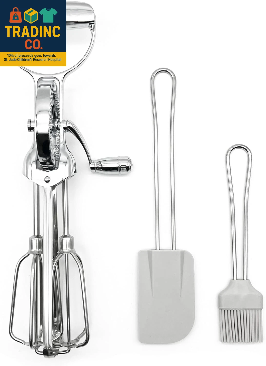Rotary Egg Beater 12", Stainless Steel Baking Set with Silicone Spatula and Bast
Opens in a new wind
