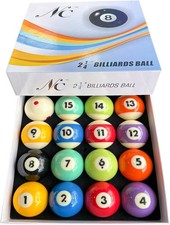 Billiard Balls Set, Deluxe 2-1/4" Regulation Size Billiard Pool Balls for Replac