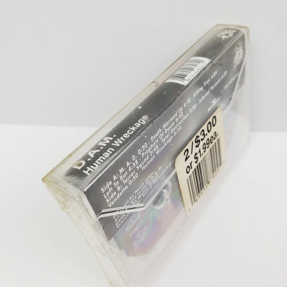 D.A.M. Human Wreckage Cassette Tape Vintage 1989 Thrash Metal Sealed - Image 3 of 4