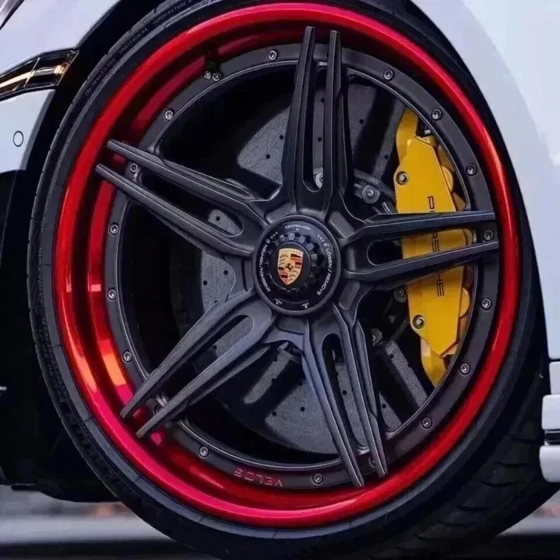 4 Porsche OEM Center Hub Caps Concave 76MM Gloss Black 911 MACAN CAYENNE" Foto 3 de 4