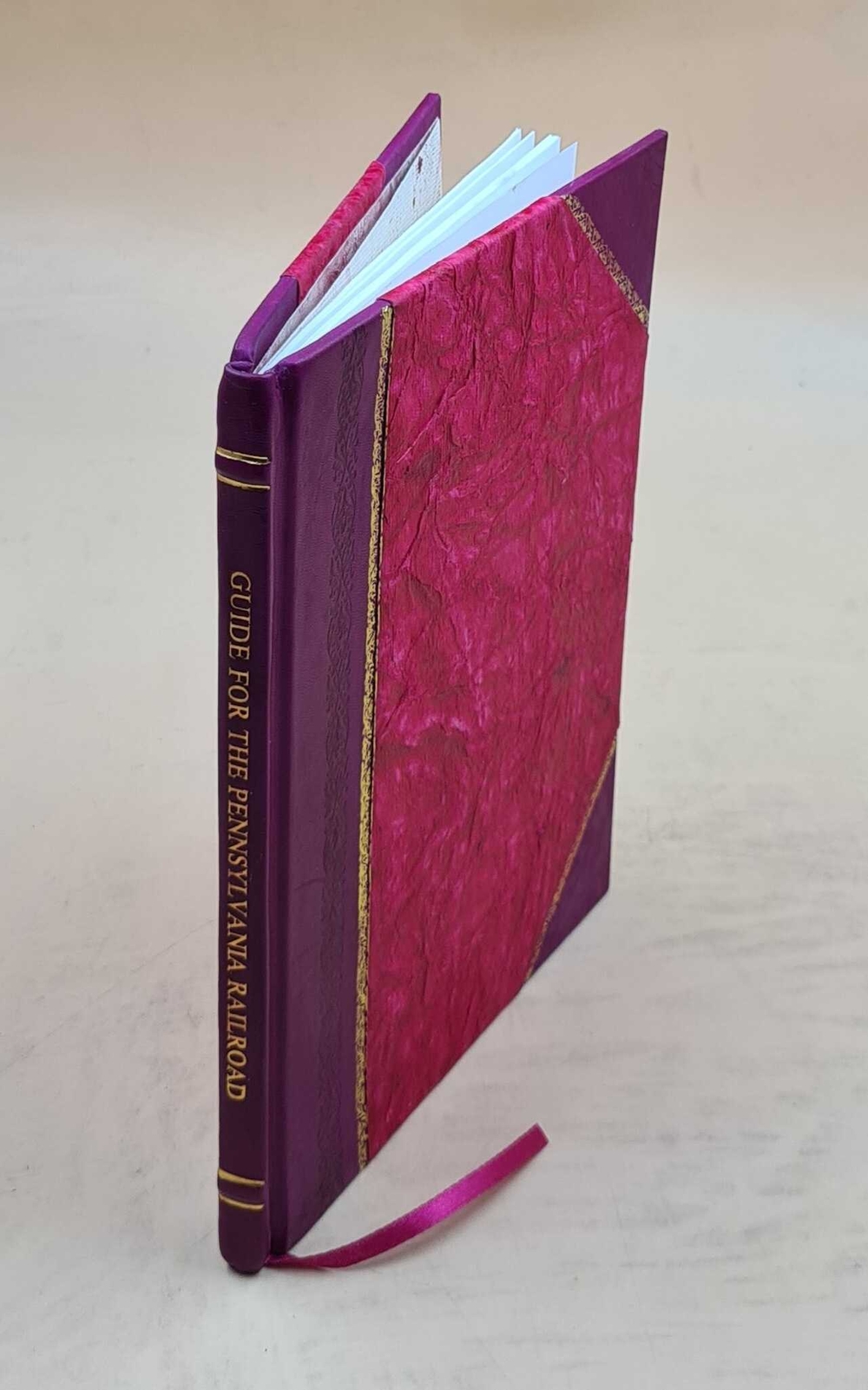 Pennsylvania Railroad Guide With Detailed Leather Bound Map