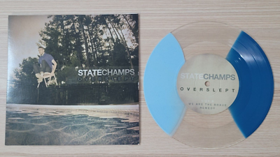 State Champs - Overslept 7” Vinyl Tri Color Split navy, clear