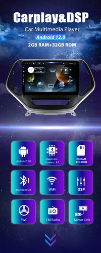 10.1'' For Jeep Cherokee 2013-2020 Car Stereo Radio Android 14 GPS Car Play Navi - Picture 4 of 18