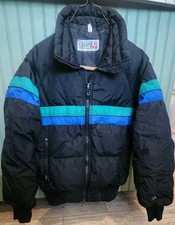 Vintage Usa Gerry Women’s Small S Coat Retro Ski Jacket Cyclone Blue Black Teal