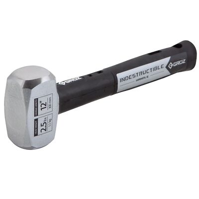 Groz 34550 12'' Indestructible Striking Hammer, 2.5 lb, Soft 30 HRC
