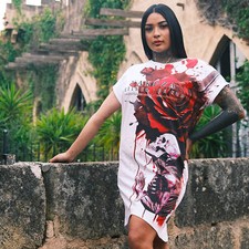 Neues Yakuza Damen Pray Urban T-Shirt Kleid -...