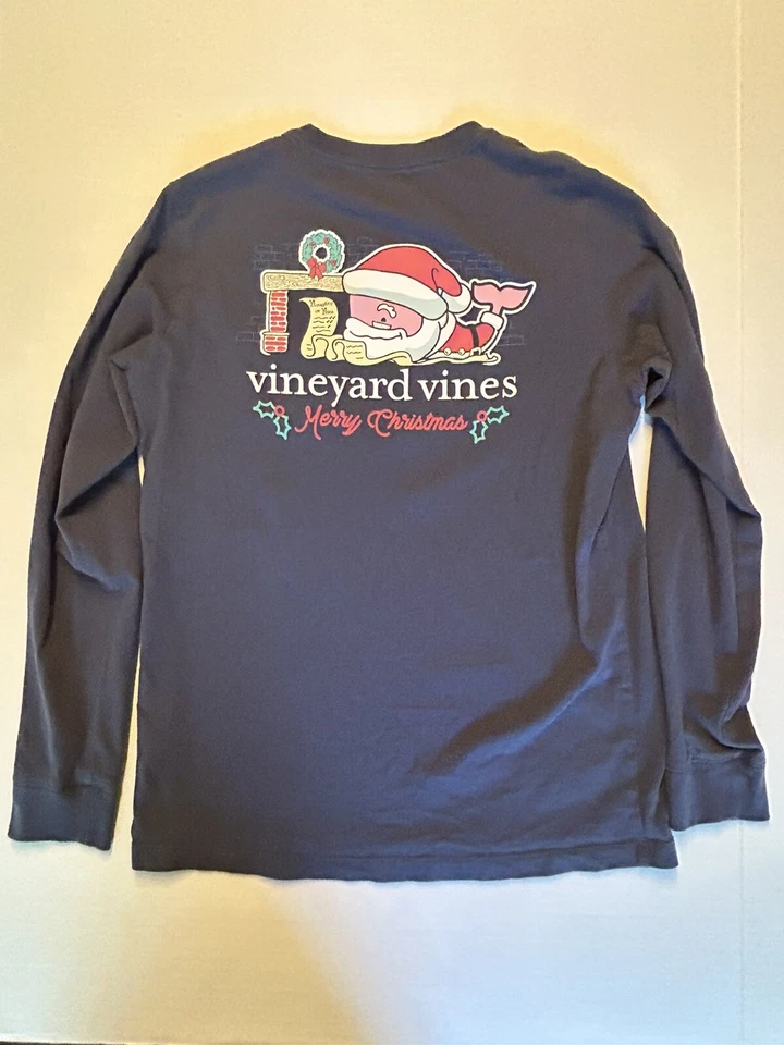 CAMISETA VINEYARD VINES NIÑO MANGA LARGA SANTA NAVIDAD BALLENA BOLSILLO MEDIANA 12 Foto 4 de 4