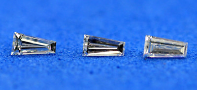 3er Set Unbehandelte Naturdiamanten Baguette G VVS2 0,24 Ct Tapered