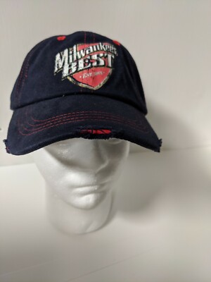 Milwaukees Best Est 1895 Baseball Cap Hat Blue Hook & Loop Adjustable NWT