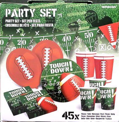 Touch Down Football-Set 45-teilig American Football Tischdeko Amscan 9913008 OVP