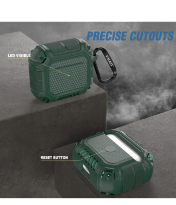 Valkit Compatible Airpods Case Cover Hard Shell Shockproof Army