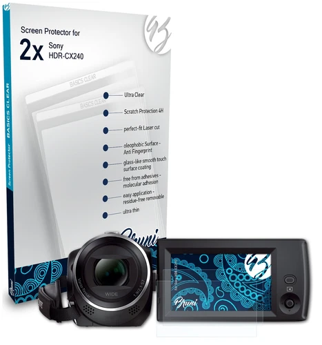 Bruni 2x Écran protecteur pour Sony HDR-CX240 Protecteur d'écran