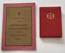 MINIATURE LEATHER BOOK "1601" MARK TWAIN 1962 & PROSPECTUS BLACK CAT PRESS FINE