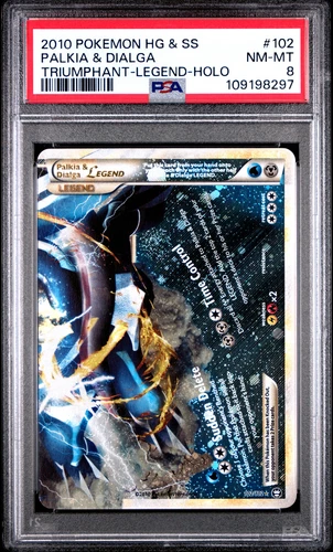 2010 POKEMON TRIUMPHANT PALKIA & DIALGA LEGEND BOTTOM #102 PSA 8 NM #109198297