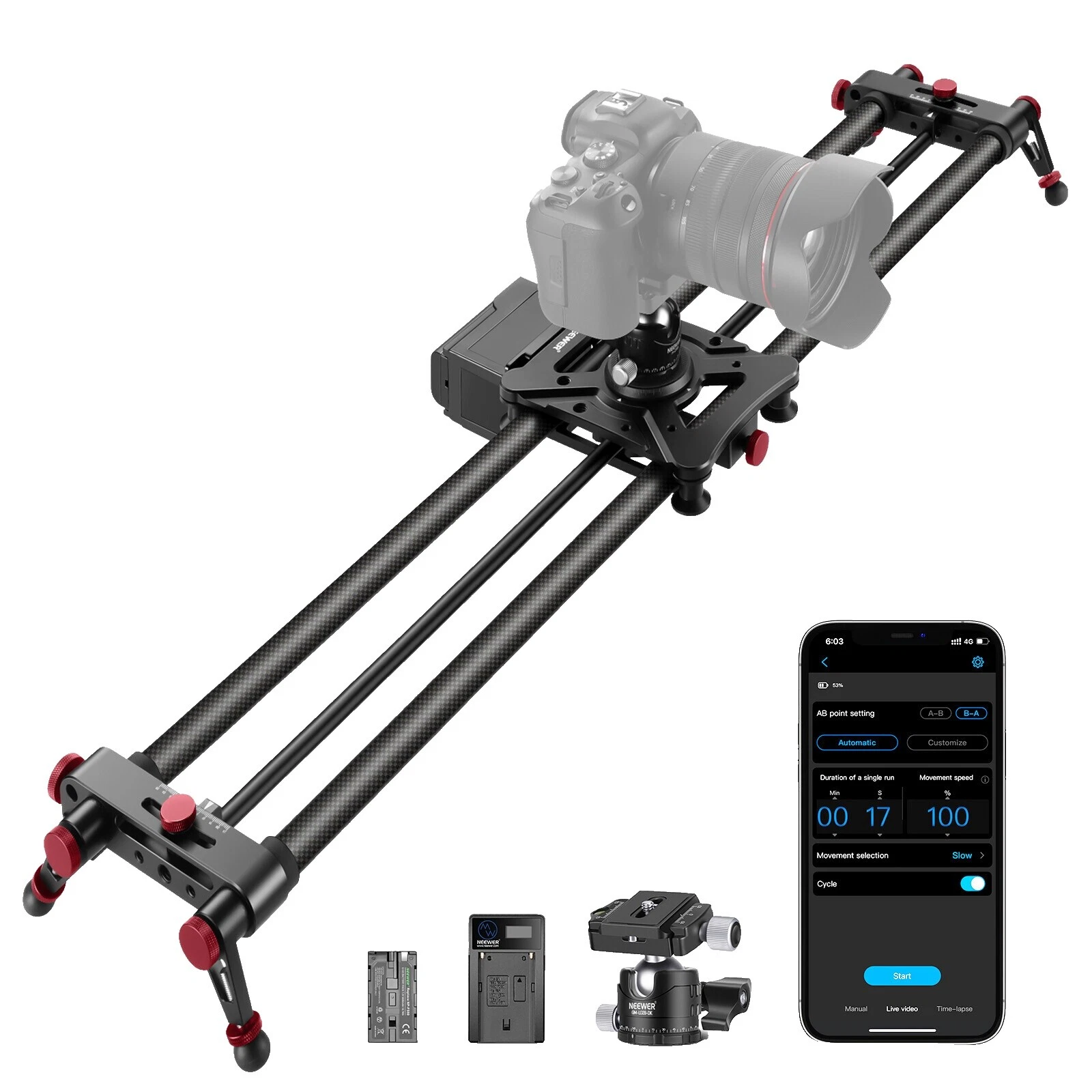 Estabilizadores Neewer Cámara para Canon slider Dolly