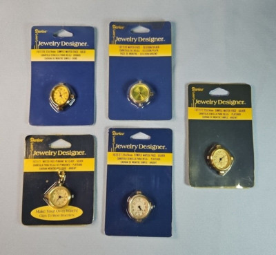 Darice Jewelry Designer Simple Watch Face Gold craft making 22x24mm Set of 5 NOS