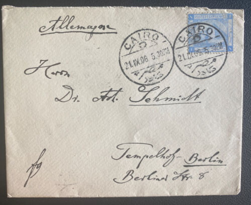1906 Cairo Egypt  cover To Berlin Germany - Picture 1 of 2