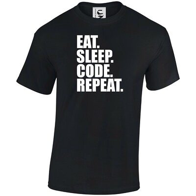 Eat Sleep Code Wiederholungscodierung Programmierer Geschenk T-Shirt Erwachsene Kinder Farben