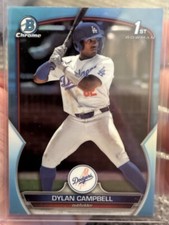 2023 Bowman Draft Chrome Dylan Campbell 1st Prospect Sky Blue Refractor Dodgers