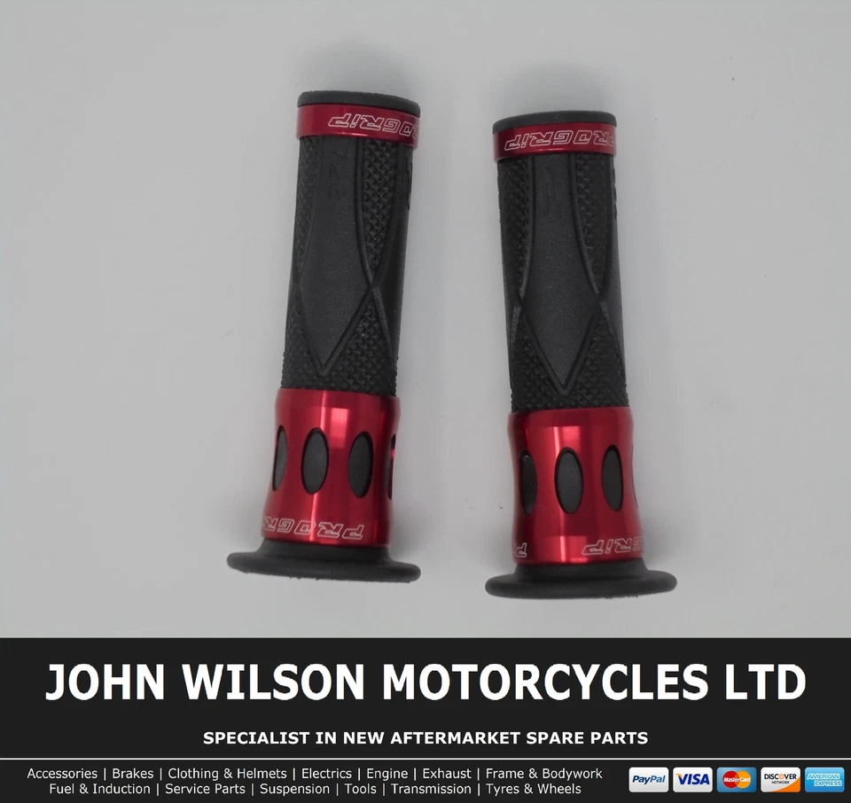 Honda VFR 1200 FD DCT ABS 2010 - 2016 barra de mango de aluminio rojo empuñaduras suaves Foto 2 de 3