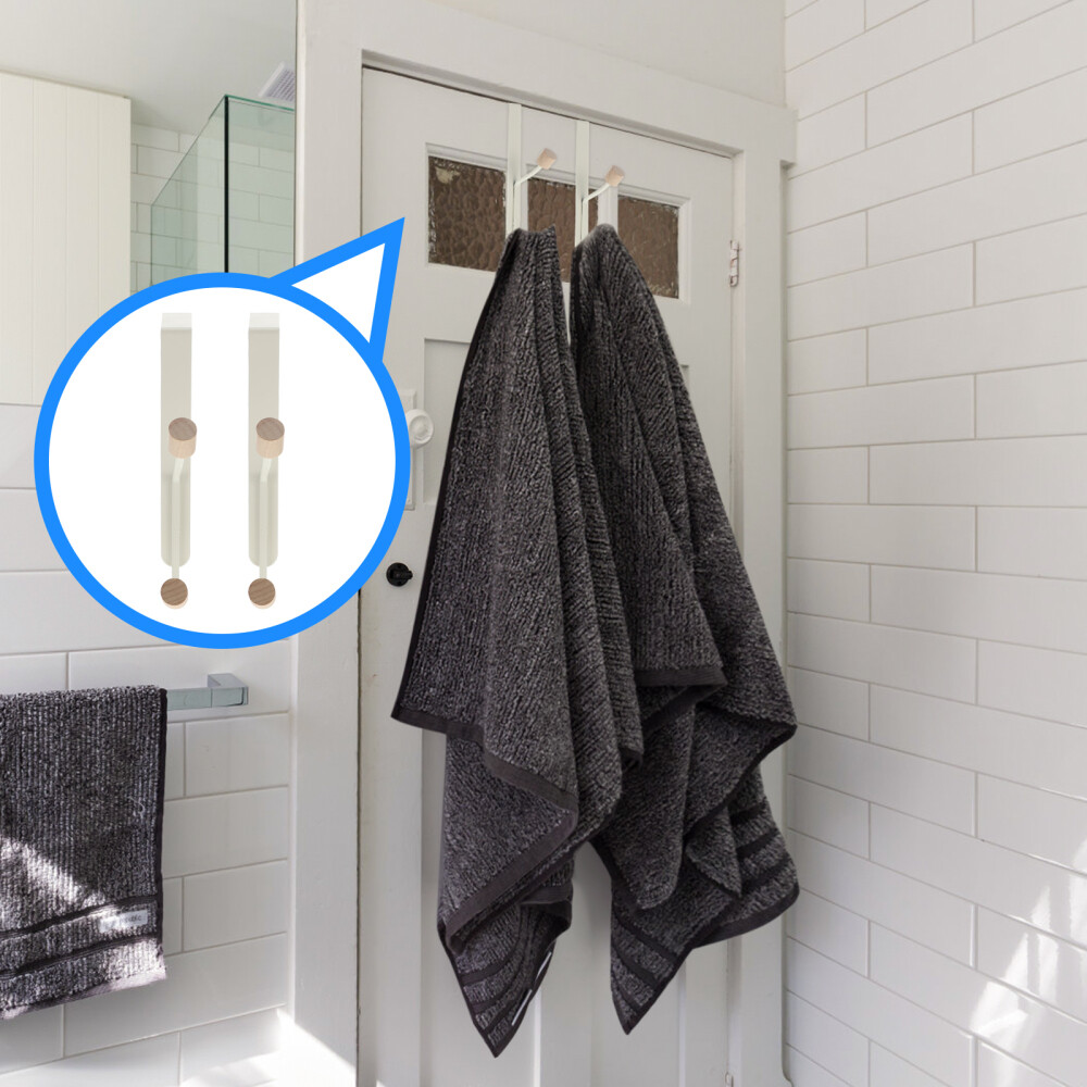 2 Pcs Coat Hook behind Door Wood Over The Clothes Hanger Hooks eBay