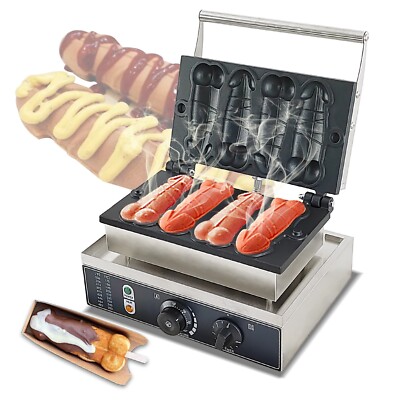Kolice Commercial Waffle Maker Machine,Strange Shape Hot Dog Waffle Iron Machine