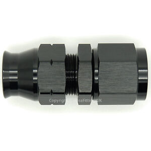 6AN AN-6 AN6 Straight Female To 5/16" Tube Adapter Fitting Black