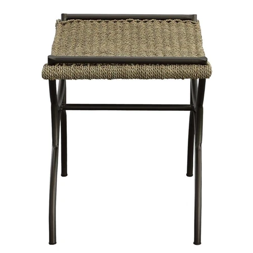 Uttermost Playa 21" Transitional Metal Small Bench in Natural/Gunmetal - Picture 4 of 5