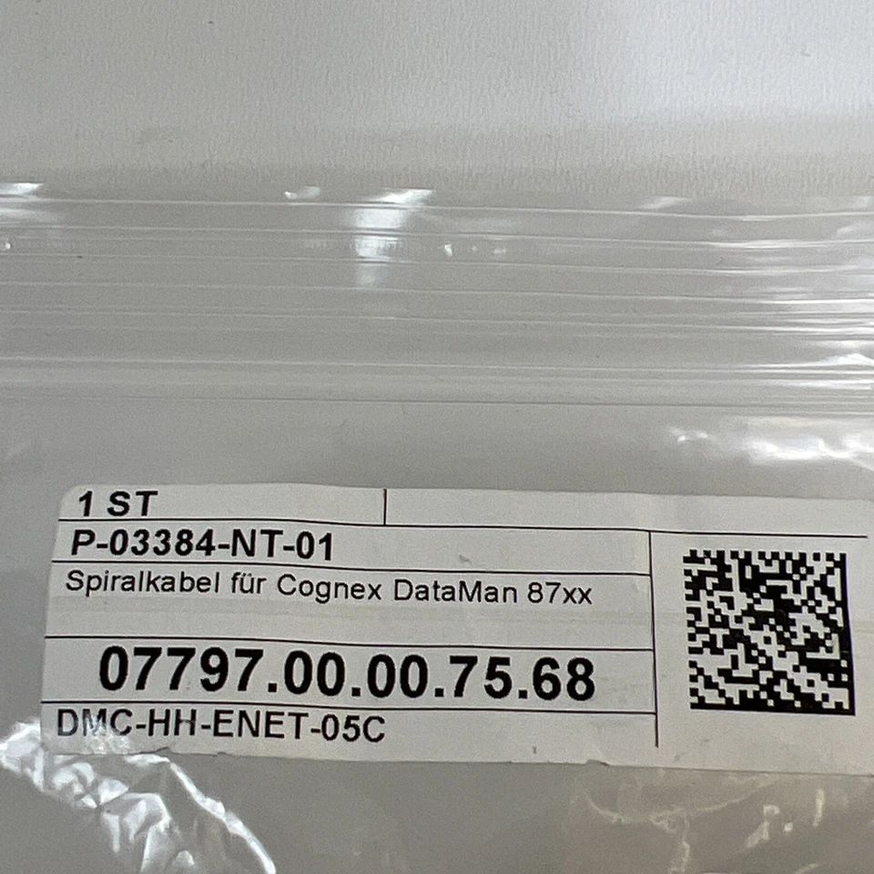 DMC-HH-ENET-05C 5m Cognex Spiral Cable DataMan87xx Ethernet RJ45 Connector- - Image 4 of 4