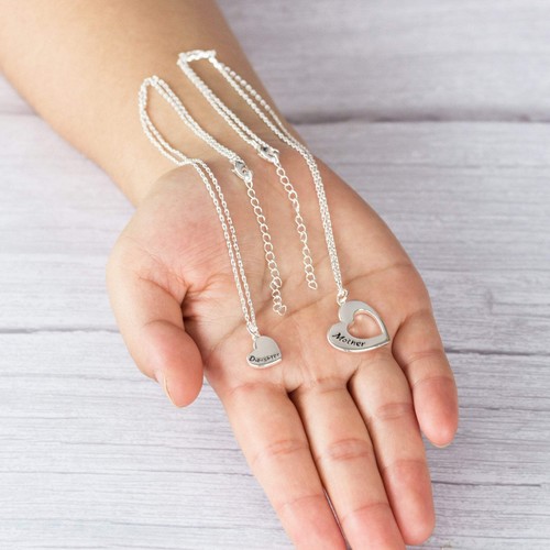 Silver Plated Mother and Daughter Necklace Set by Philip Jones - Picture 3 of 8