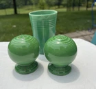 Vintage 1959-69 Homer Laughlin Fiesta Medium Green Salt & Pepper Shaker Set VGUC
