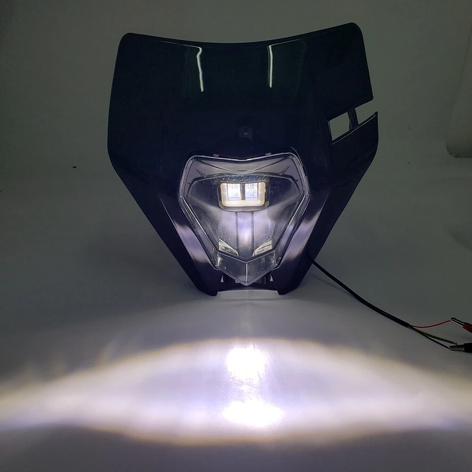 Универсальная светодиодная фара Налобная фара для эндуро Кросс Байк Моторкросс Дальний свет BLK - Изображение 3 из 4
