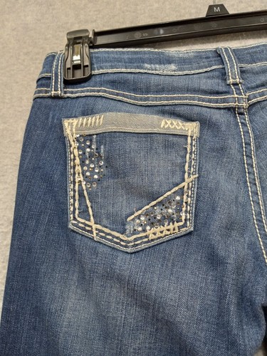 BKE Stella Women's Jeans Blue Denim Size 28R 28x31 1/2 Boot Distressed - Picture 6 of 8