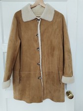 Boden Beautiful Sheepskin (marked Real Leather) 3/4 Length Coat Jacket, Size 10