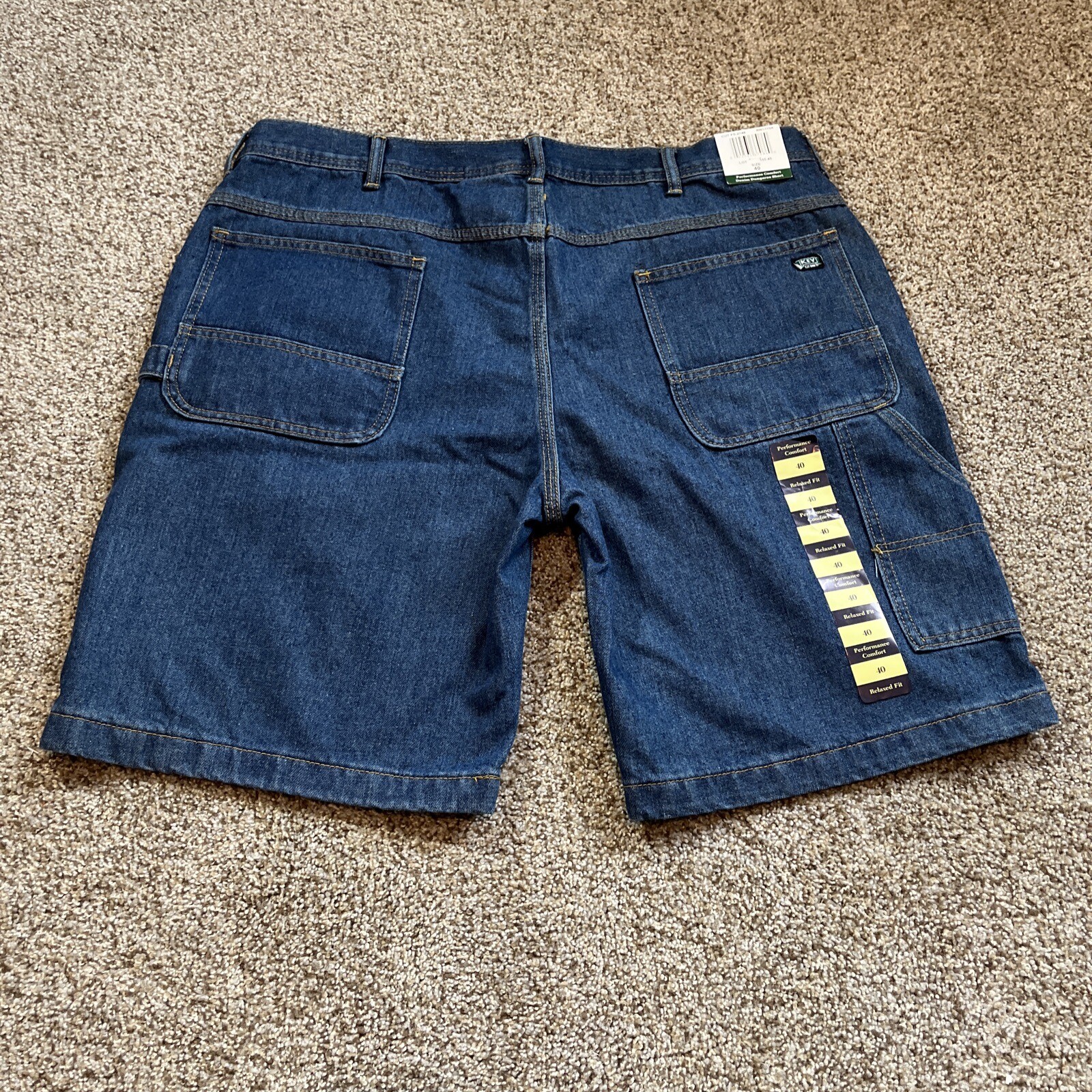 Key Men's Carpenter Denim Blue Jean Shorts Size 40 Work Casual Pockets NEW - View 7