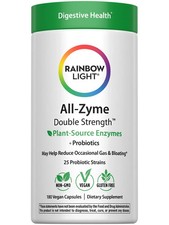 Rainbow Light All-Zyme Plant Source Enzyme  Probiotic 180 Capsules free ship 