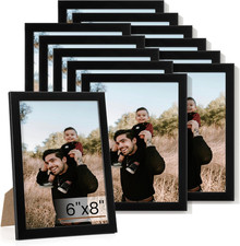 6X8 Picture Frame Set of 12,Photo Frames Display Pictures 6"X8",Black Picture Fr