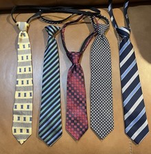 Boys Pre-Tied Ties Lot of 5 Clip On Adjustable Strap Dress Church School Wedding