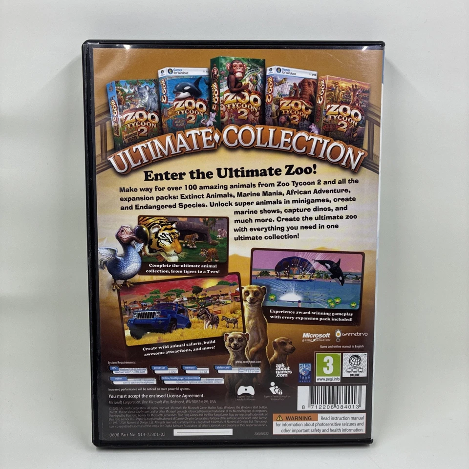 Zoo Tycoon 2: Ultimate Collection (PC, 2008) Envío Gratis Foto 2 de 4