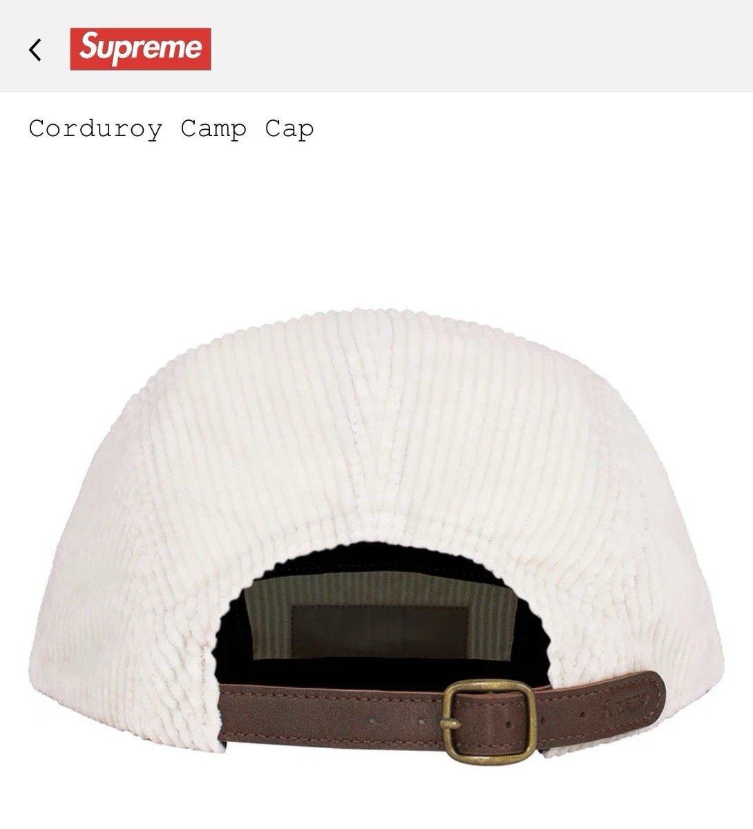 New Supreme Corduroy Camp Cap Hat Stone White FW24 | eBay