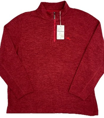 Men's Tommy Bahama Cloud Peak Half Zip Pullover Fleece  XXL 2XL Sangria Red NEW