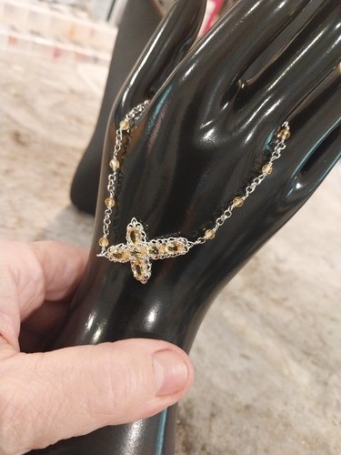 Pulsera Karis Cruz Citrino Brasileña en Platino Bond (6.50-8.00") 4.50 Quilates - Imagen 6 de 19