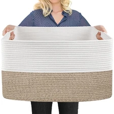 Extra Large Blanket Basket 22"X17"X12"Rectangle Storage for Living Room Soft