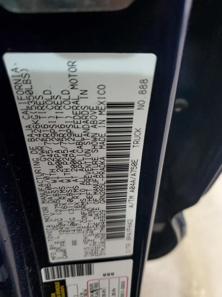 Viseira solar de passageiros Toyota Tacoma 2007 bronzeada fabricante de equipamento original usada 268-11289AR 4DR PU - Imagem 3 de 4