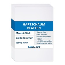 Confezione da 6 lastre in PVC espanso rigido bianco I 30 x 20 cm I 3 mm I