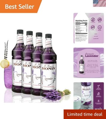 Lavender Syrup, Aromatic and Floral, Natural Flavors, Great for Cocktails, Le...